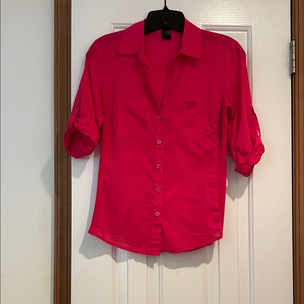 Women's Pink Button-Up Shirt